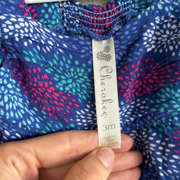 Cherokee Girls 3 Month Summer Romper Outfit Fireworks Purple - Picture 3 of 5